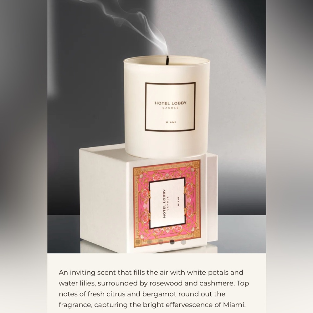 Hotel Lobby Candle Miami Scent NIB no ribbon
